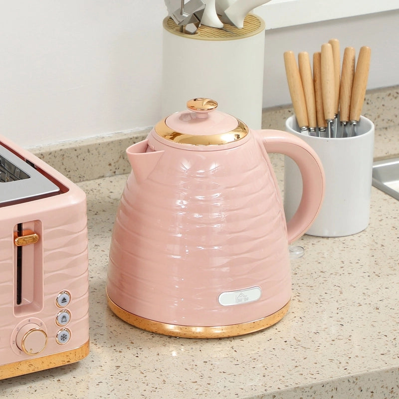 Set tostapane e bollitore 2 in 1, 7 livelli di doratura, funzione scongelamento e riscaldamento, rosa
