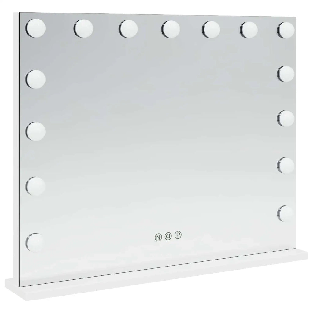 Specchio LED da Vanità Bianco 58 x 10 x 47 cm Vetro e acciaio