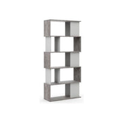 Tvilum libreria Maze, design moderno e funzionale, colore oxid beton e white, modello 71735PGX49
