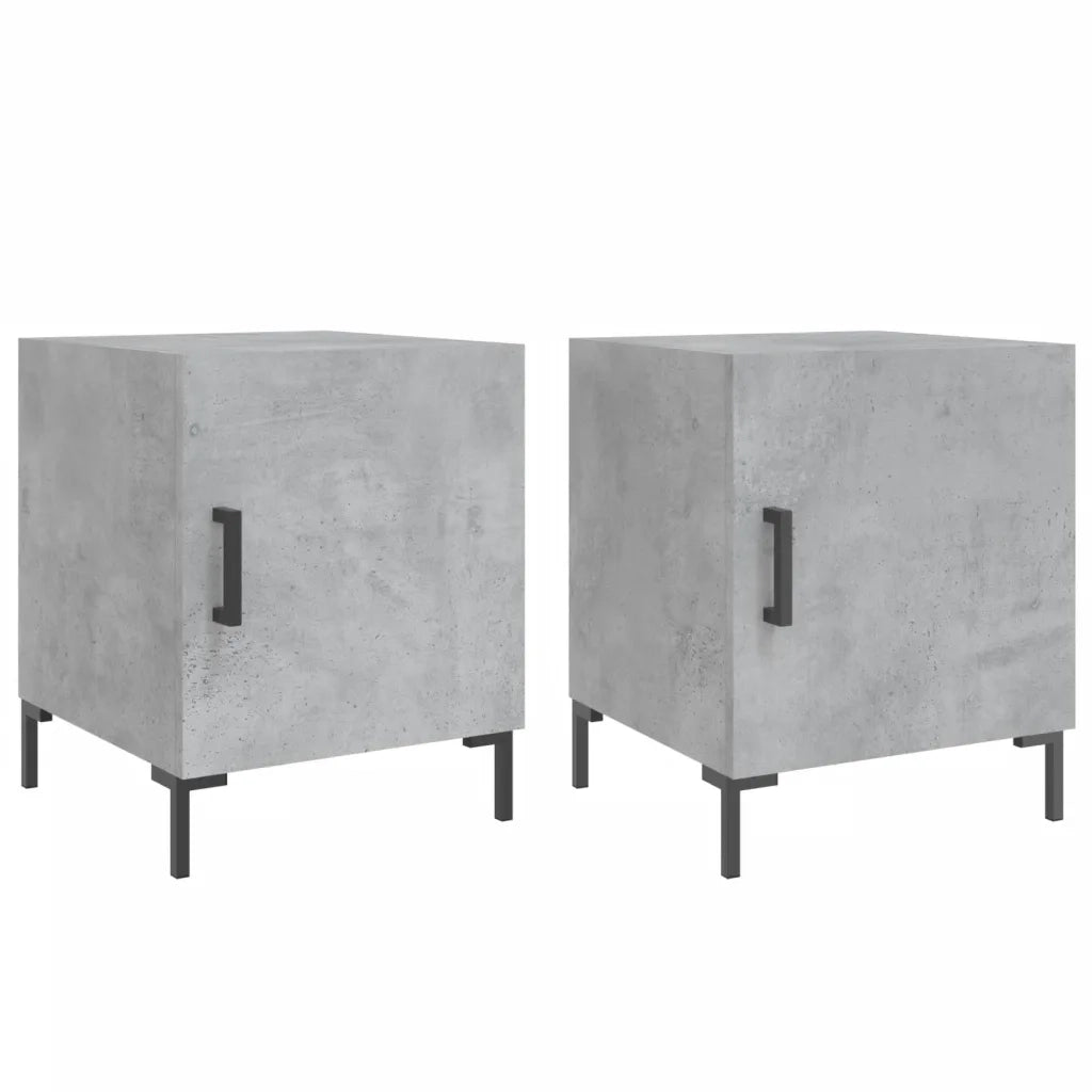 Comodini 2 pz Grigio Cemento 40x40x50 cm in Legno Multistratocod mxl 79843
