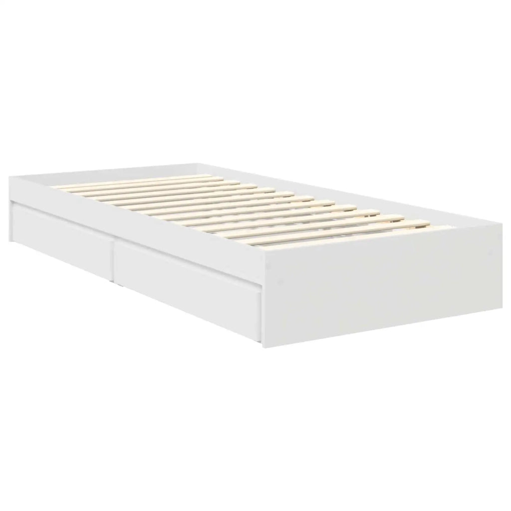 Letto con Contenitore Bianco 75 x 190 cm Legno multistrato