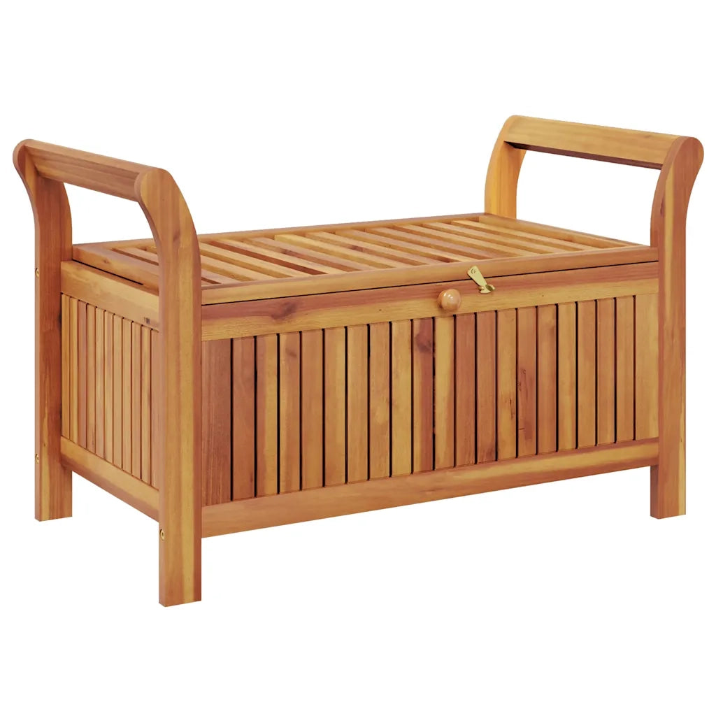 Panca Portaoggetti Giardino Cuscino 91 cm Legno Massello Acacia 319716