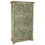 Mobile in legno intagliato verde 102x44x183h