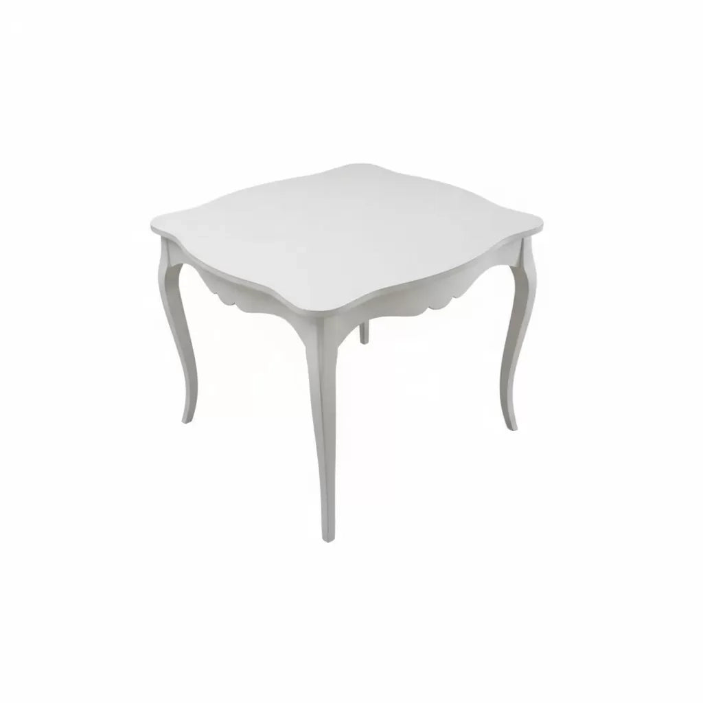 Tavolo quadrato fisso legno bianco shabby 100x100x78 - Mobili 2G