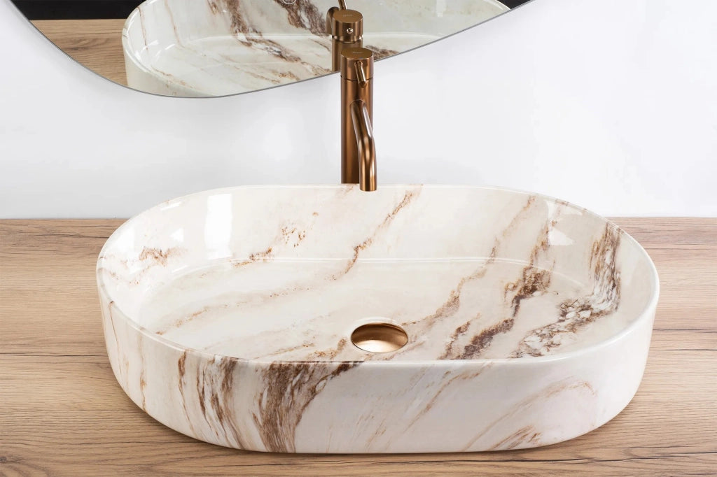 Lavabo Da Appoggio Rea Nadia 60 Marrone