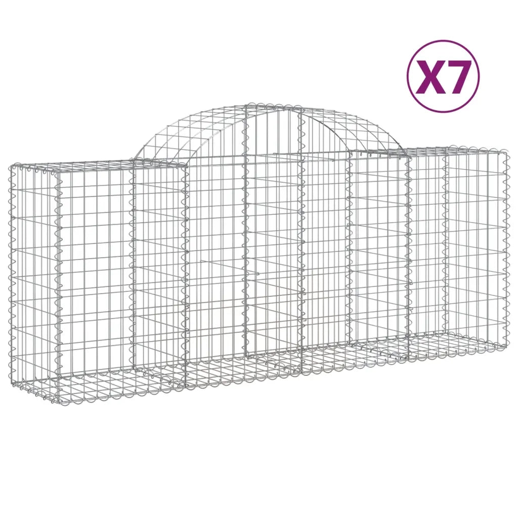 Cesti Gabbioni ad Arco 7 pz 200x50x80/100 cm Ferro Zincato 3146304