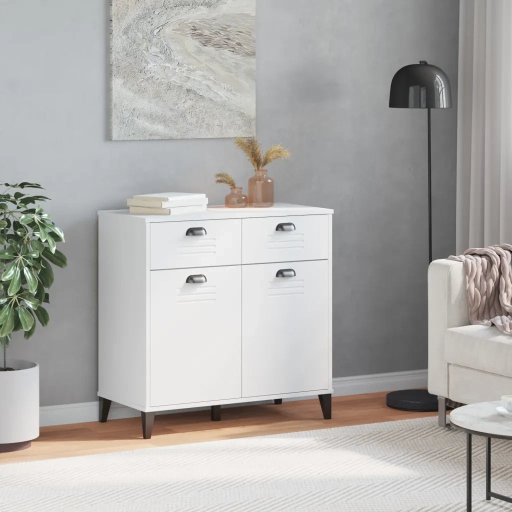 Credenza | Madia | Buffet da pranzo | Armadio da pranzo VIKEN Bianca 80x40x80 cm in Legno Multistrato