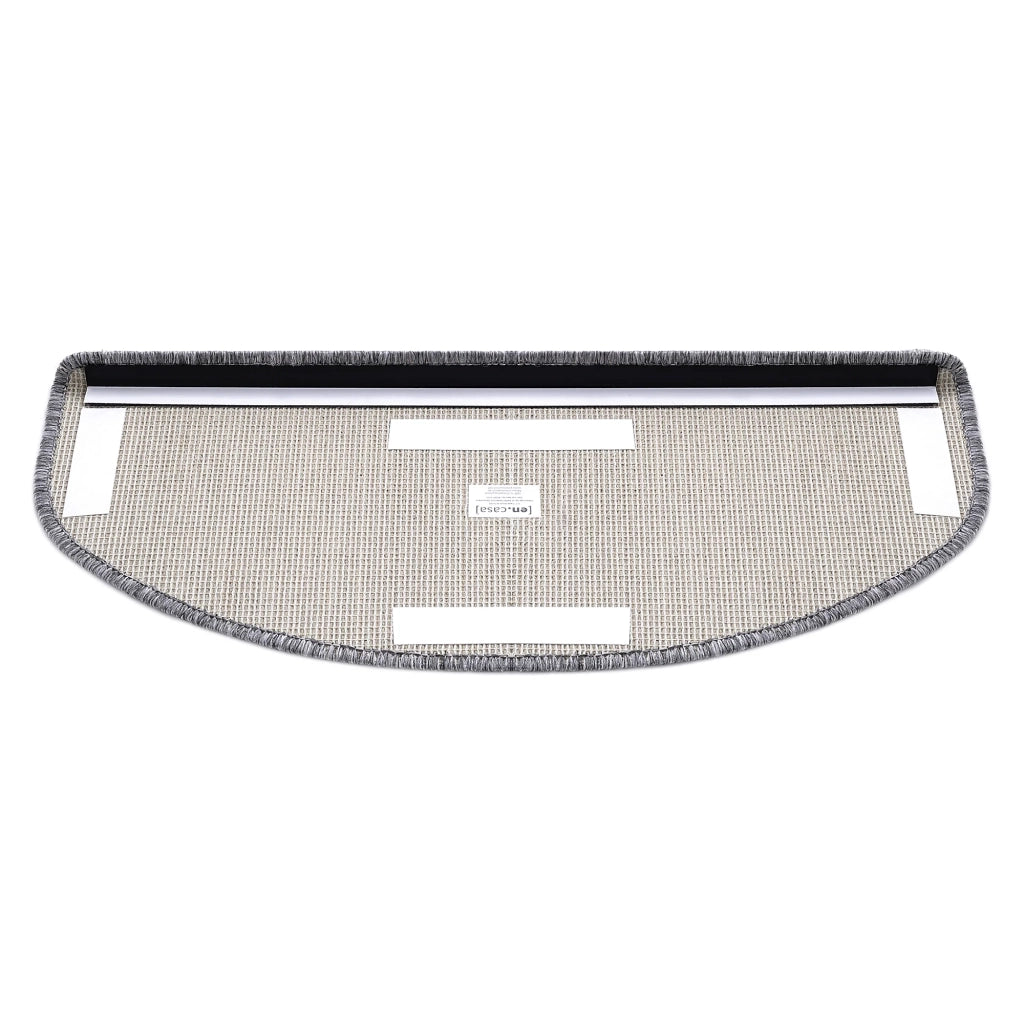 Set di 15 gradini antiscivolo semicircolari 65 x 24 cm con bordo grigio chiaro 03_0007612
