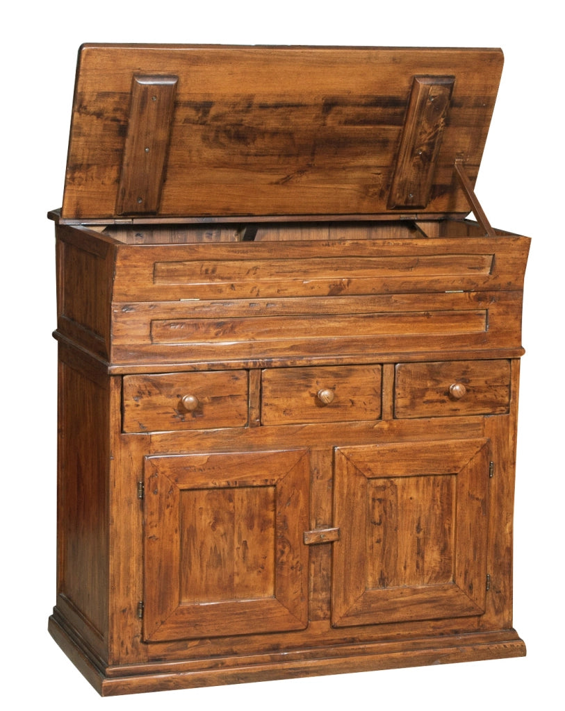 Biscottini Madia in legno massello di tiglio finitura noce L100xPR55xH101 cm. Made in Italy