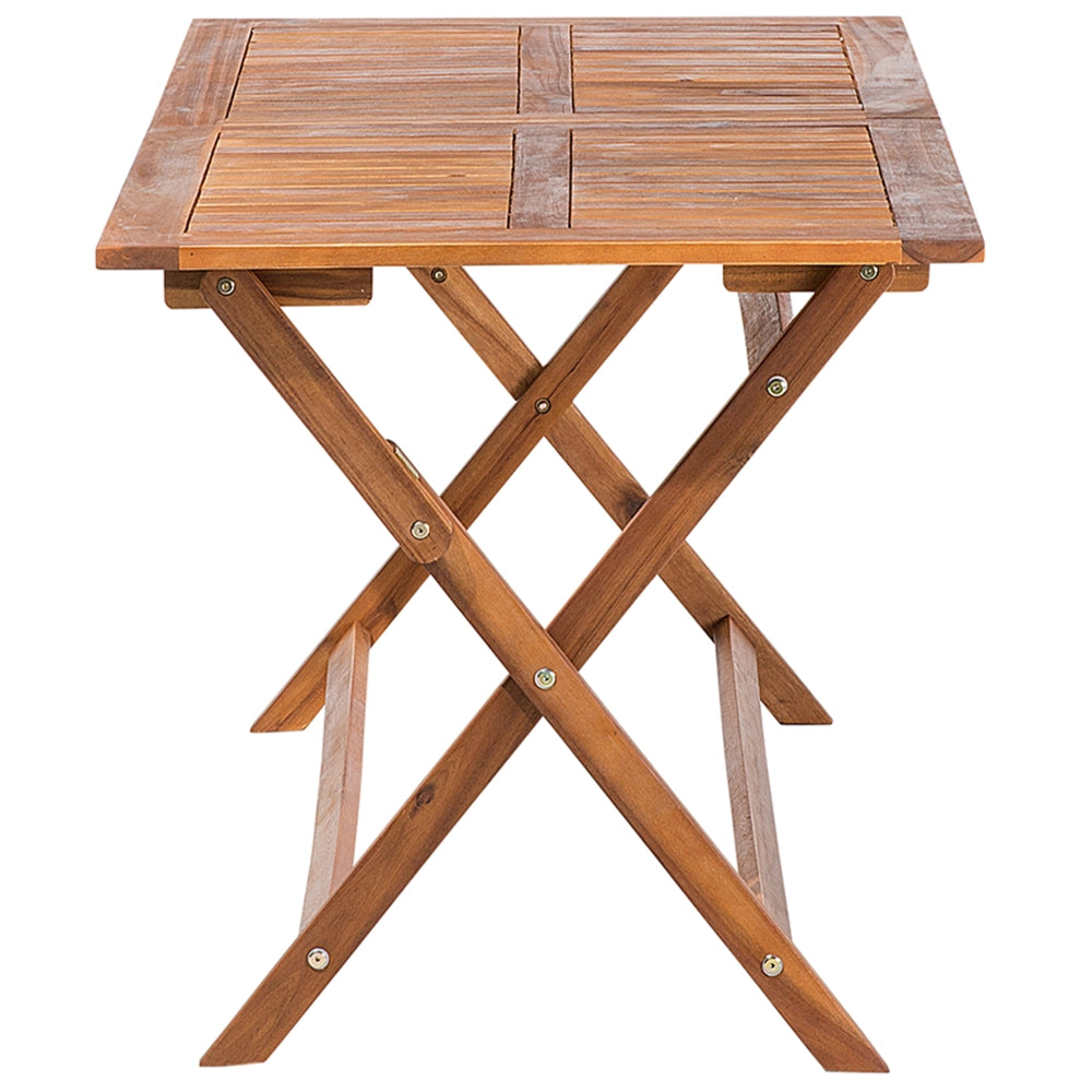 Set da pranzo da giardino Sedie pieghevoli in legno di acacia con cuscini 6 posti 140 x 75 cm