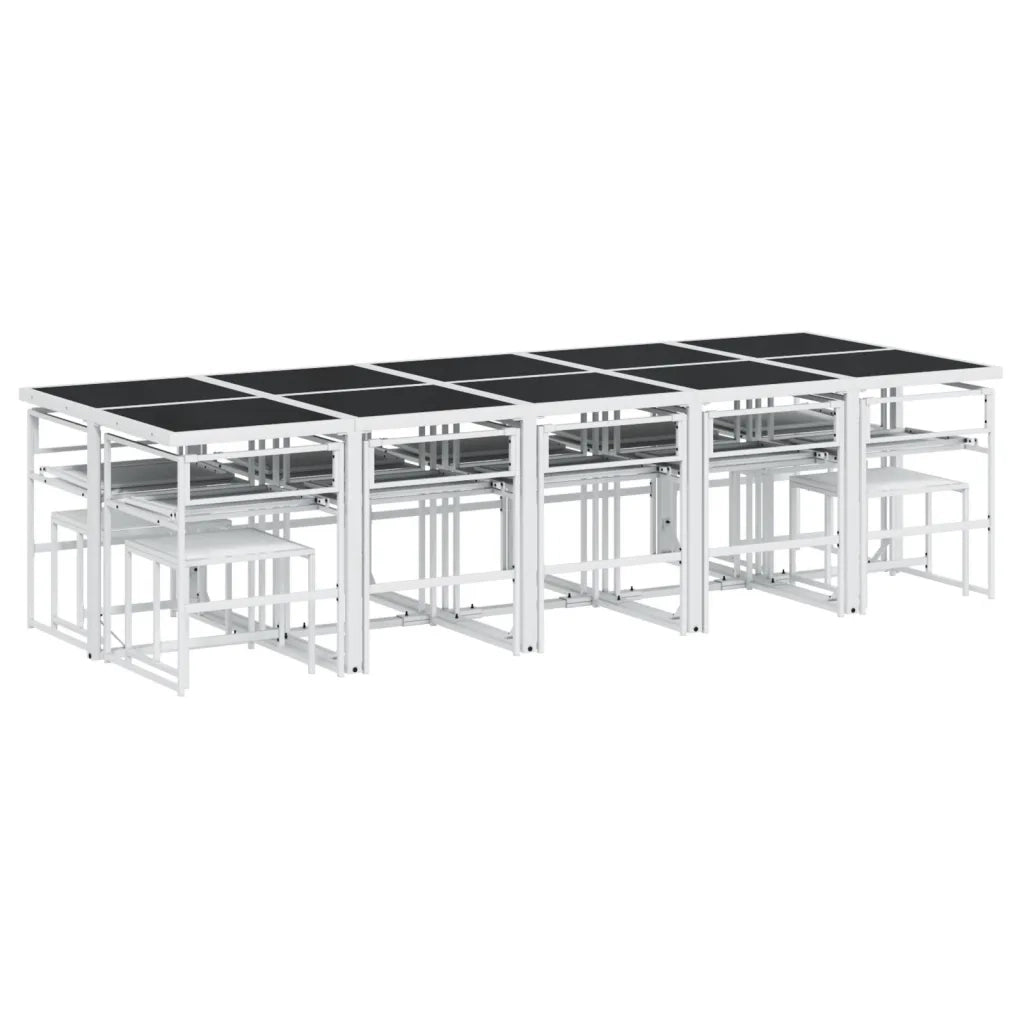 vidaXL Set da Pranzo da Giardino 15 pz con Cuscini Bianco in Textilene