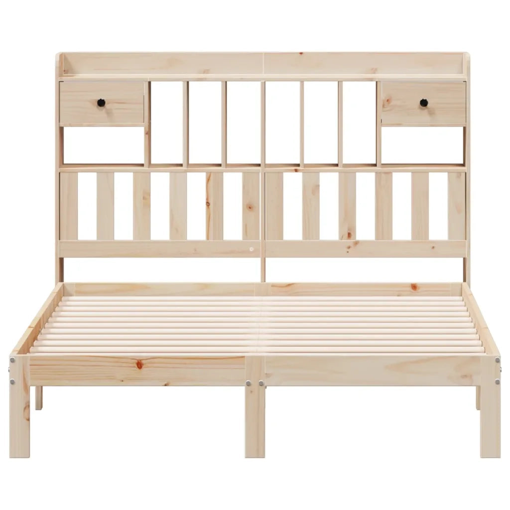 Letto Libreria senza Materasso 140x190 cm in Legno di Pino 3322593