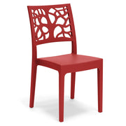 Sedia in polipropilene TETI, impilabile, resistente ai raggi UV, design moderno, ideale per sala da pranzo, cucina, sala d’attesa, bar, ristoranti o giardino, colore Rosso
