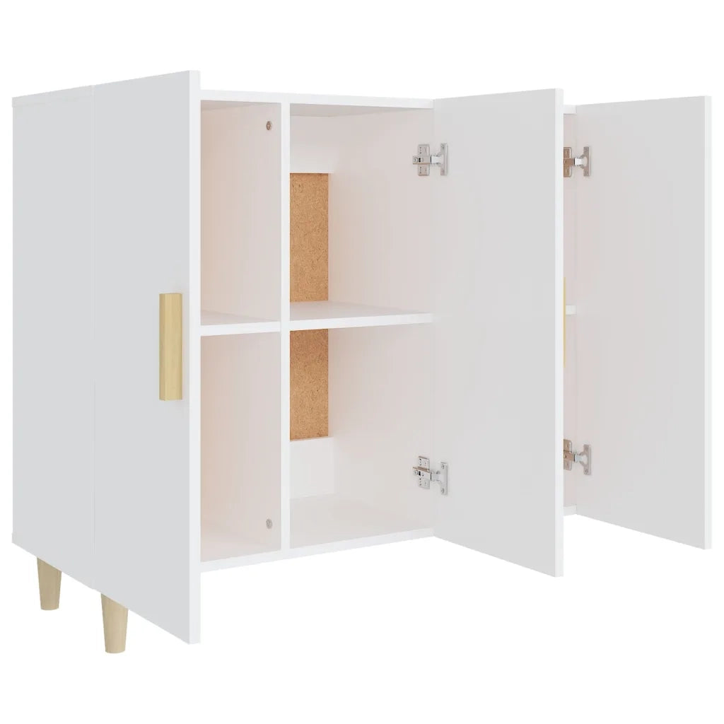 Credenza Bianca 90x34x80 cm in Legno Multistrato 812492