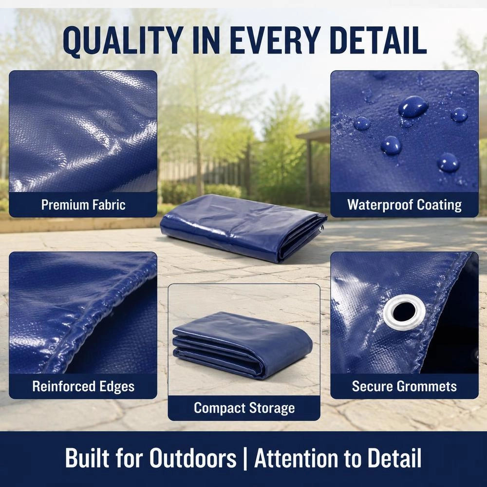 Tarpaulin 650 G/square Meter 6 X 8 M Blue