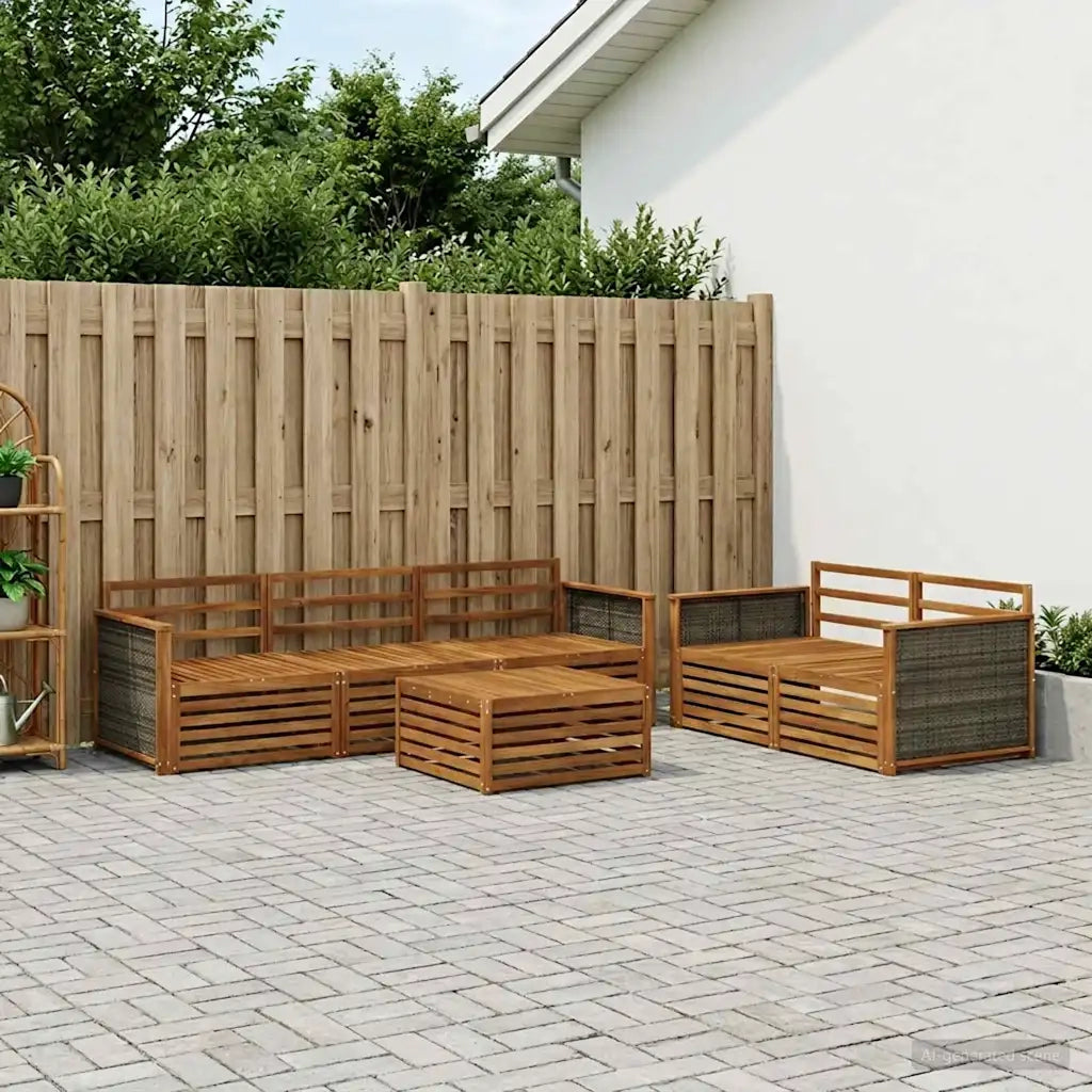 Set di divani da esterno 6 pcs Naturale