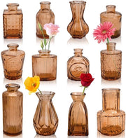 Set di vasi da tavolo da 12 pezzi per fiori, vasi piccoli per decorazione di tavola, decorazioni di matrimonio, decorazione di soggiorno, centri di tavola rustici per matrimonio e decorazione di casa