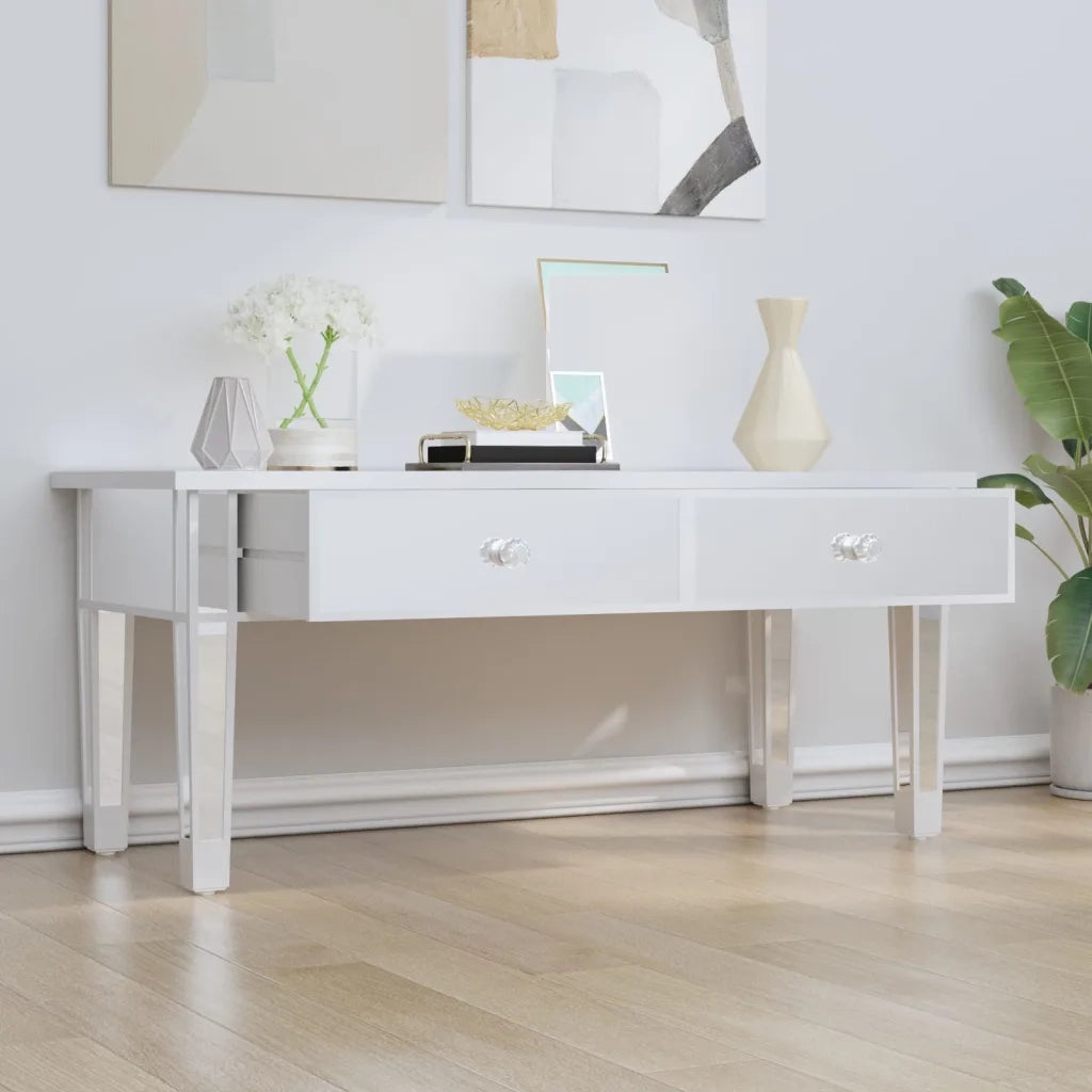 Tavolino Salotto a Specchio 106x45x45cm Legno Multistrato Vetro 348528