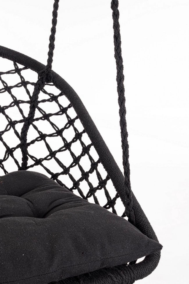 Poltrona Amaca Pensile in Macramé con Cuscino e Frange - MONTANA