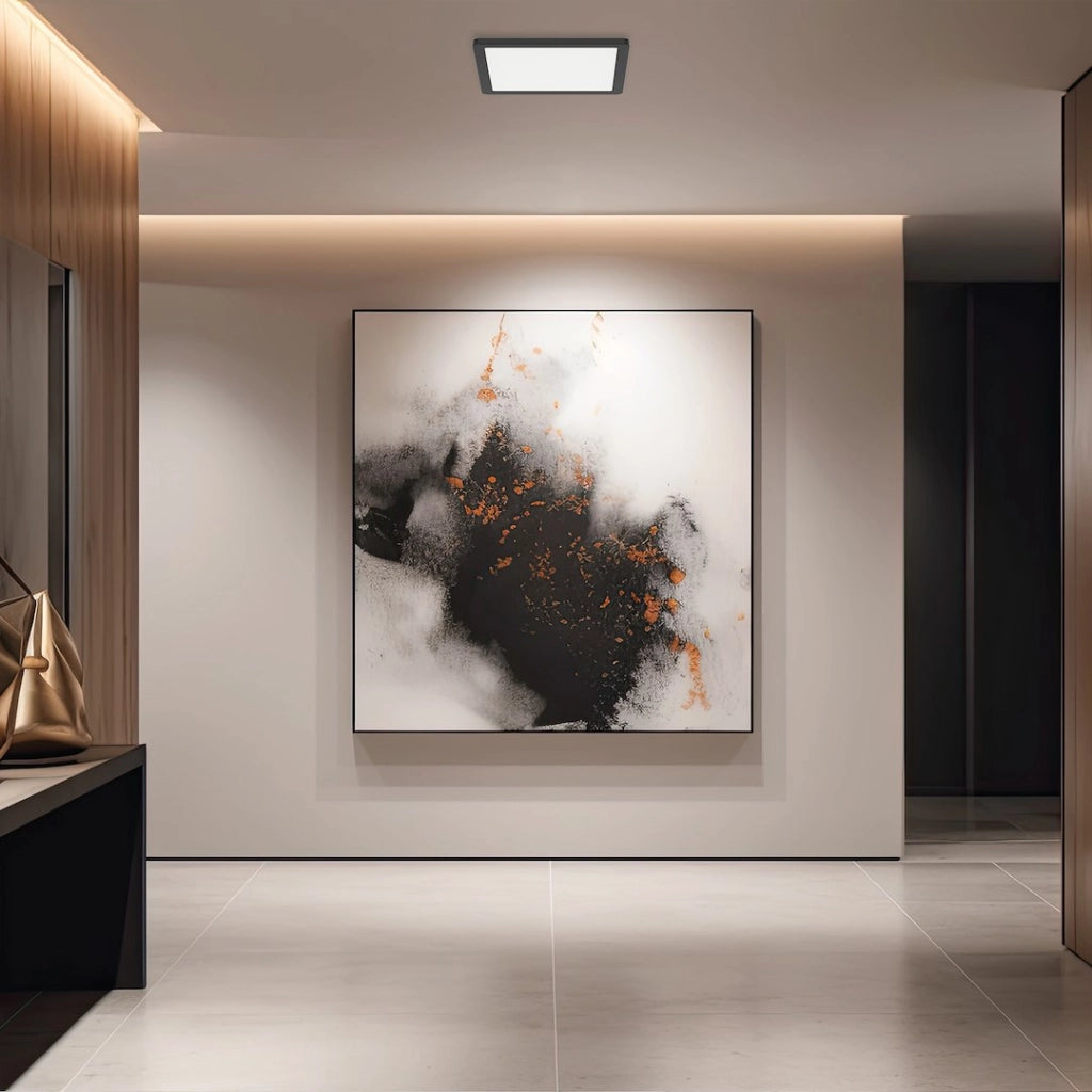 Plafoniera LED quadrata moderna 29,5cm nera 24W EVORA Milagro