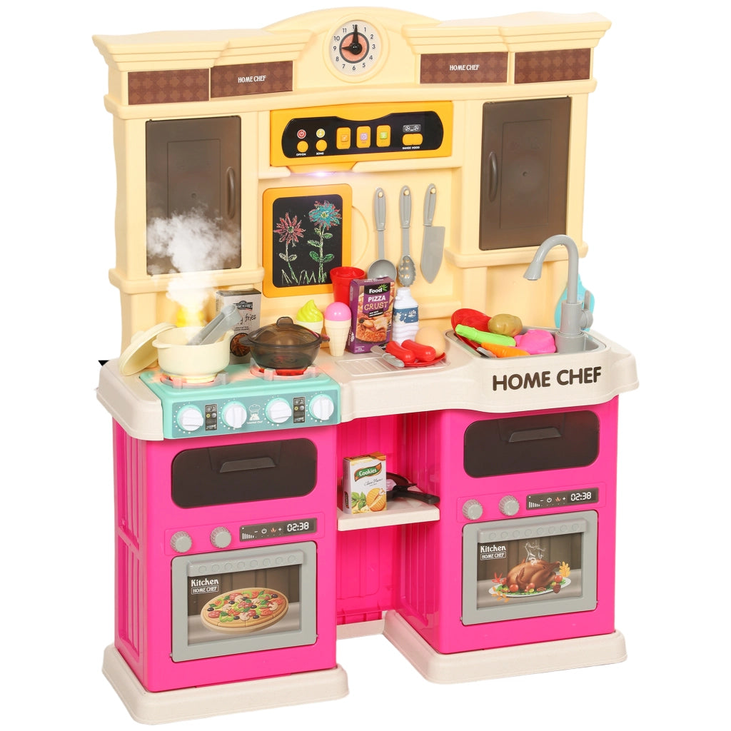Cucina giocattolo per bambini con acqua corrente e accessori ¨C zephmum ¨C 85 pezzi, rubinetto elettrico, luci e suoni