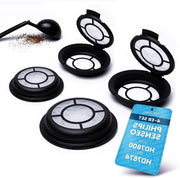 Capsule ricaricabili per filtro a pad permanente - Compatibili con macchina caffè Senseo HD7800 a HD7874 - Set di 4 capsule con cucchiaio di zucchero per caffè