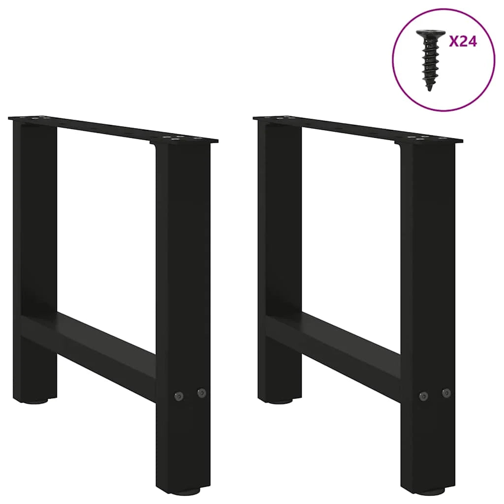 Set di 2 gambe quadrate per tavolino da caffè 50 x 43 cm design moderno pratiche con piedini livellatori acciaio nero 02_0057520