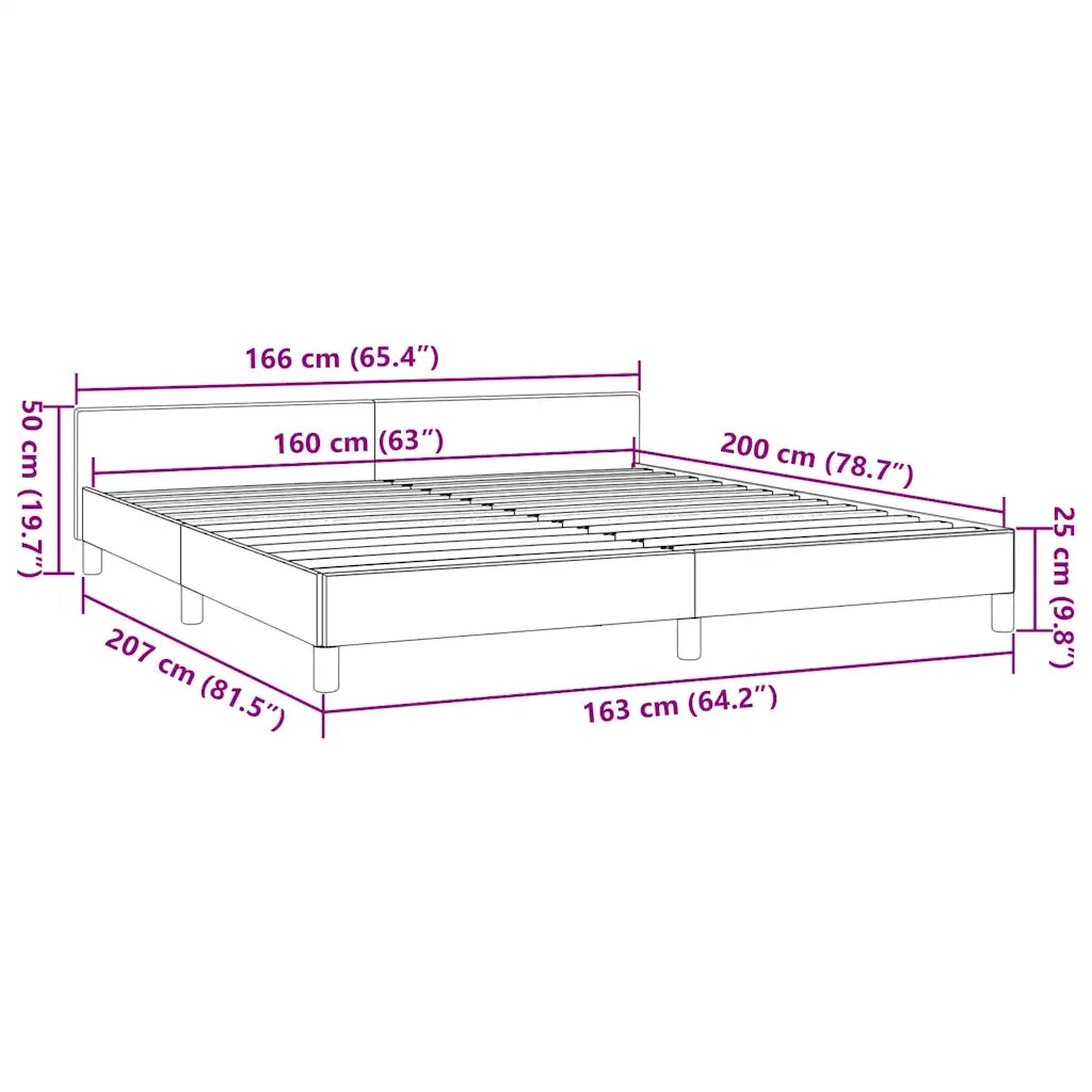 Giroletto con Testiera senza Materasso-Struttura Letto Cappuccino 160x200 cm