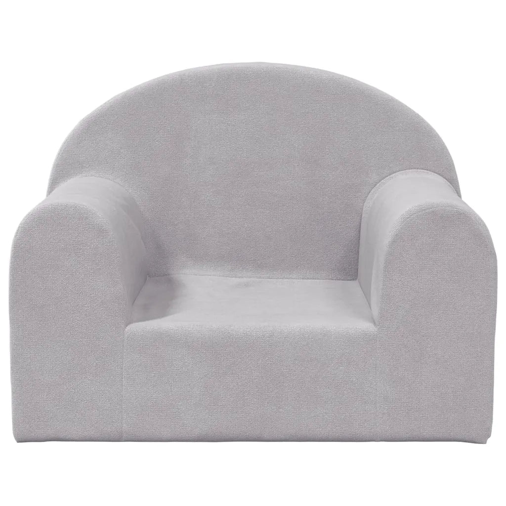 Divano per Bambini-Sofa-Divanetto Grigio Chiaro in Morbido Peluche 199364