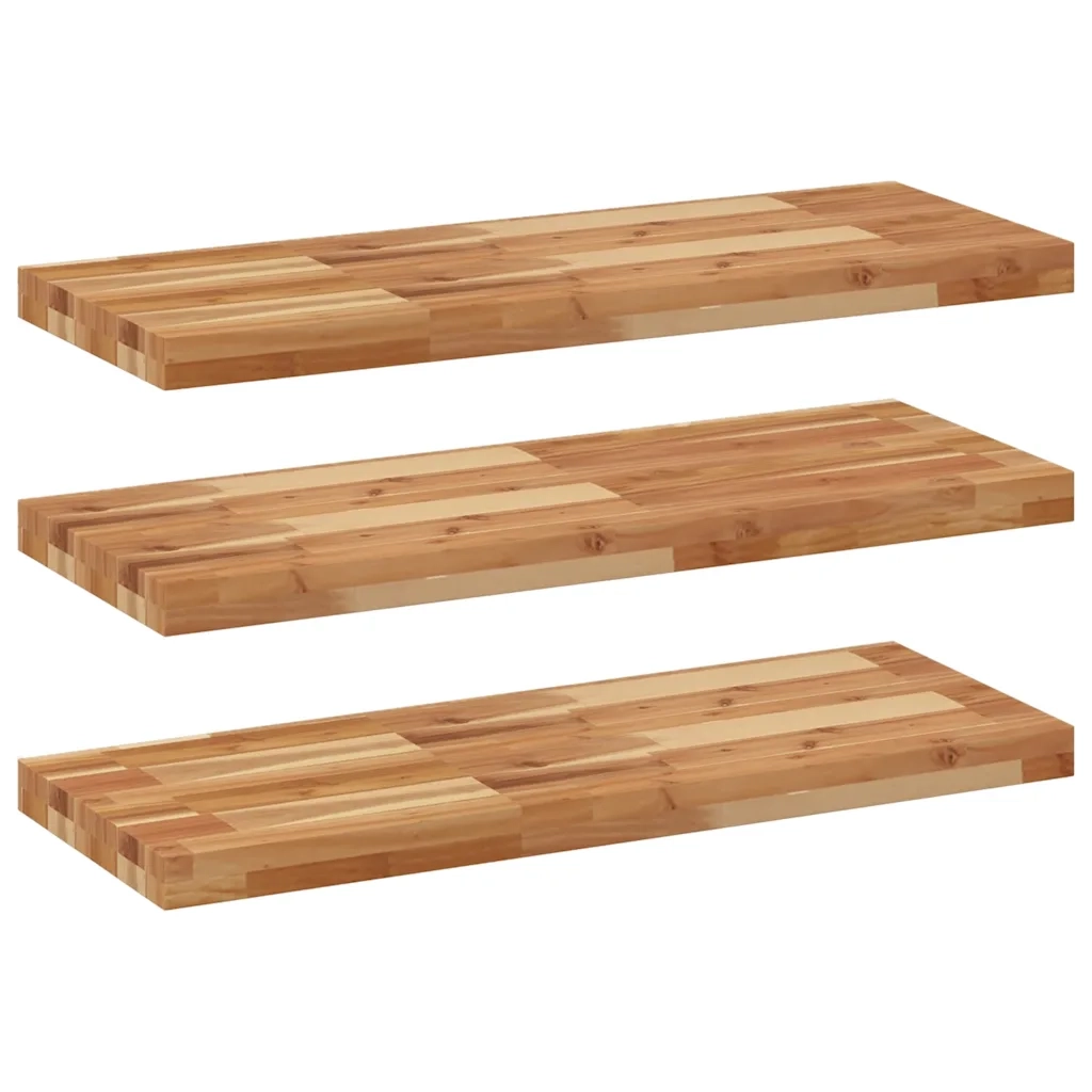 Mensole da Parete 3 pz 100x30x4 cm Legno Acacia Rifinito a Olio