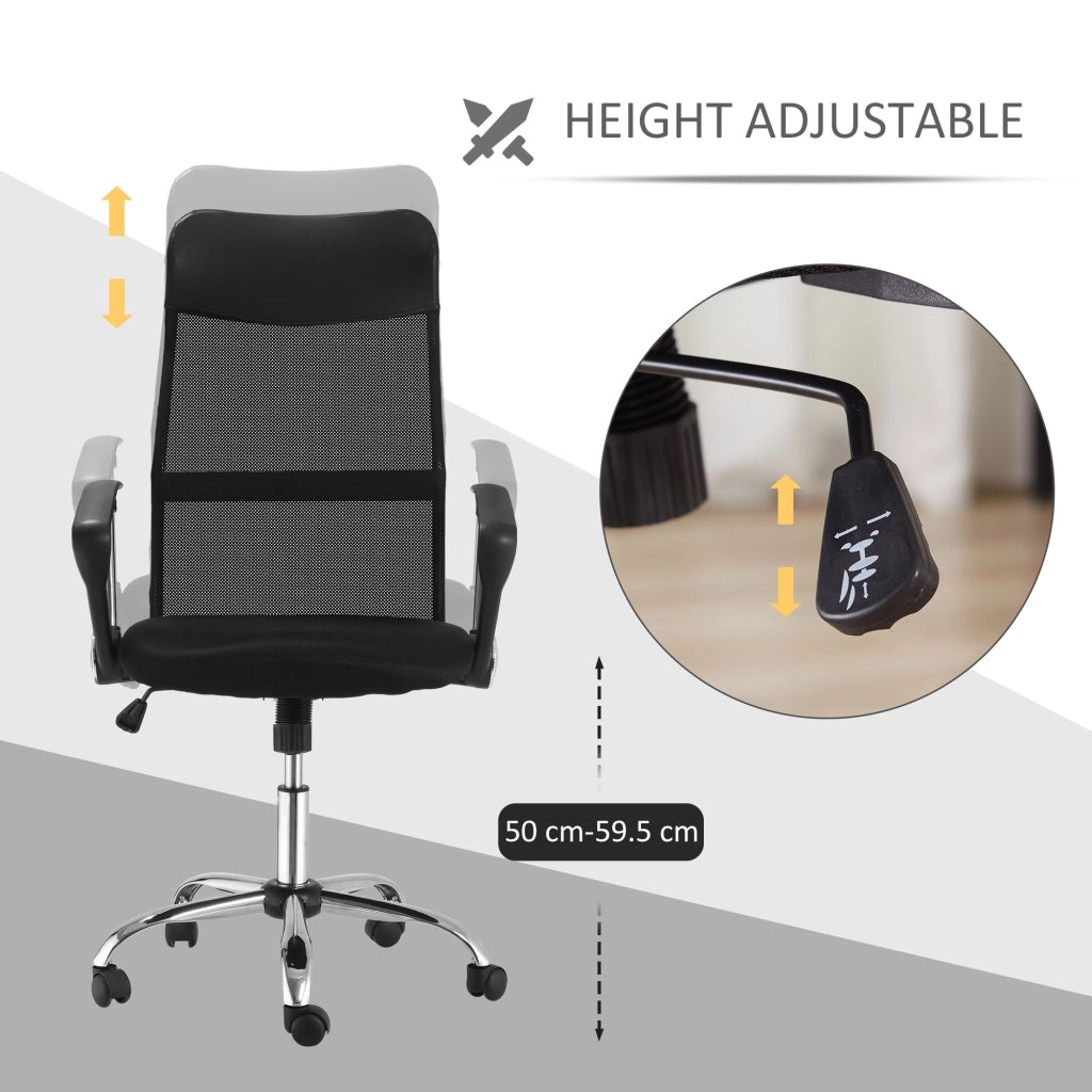 Sedia da ufficio ergonomica girevole con altezza regolabile funzione dondolo poggiatesta in schiuma nero