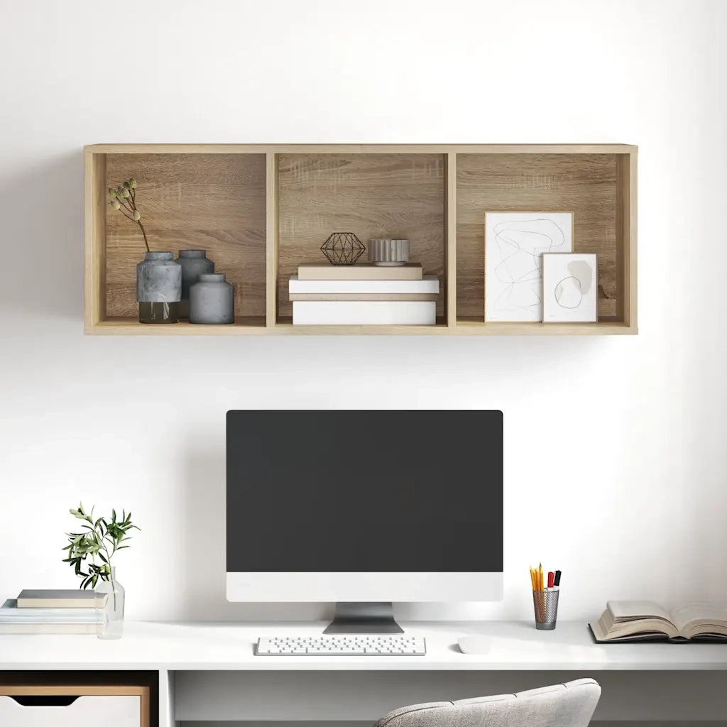 Armadietto a Parete per TV Rovere Sonoma 37x37x107cm Truciolato cod mxl 13667