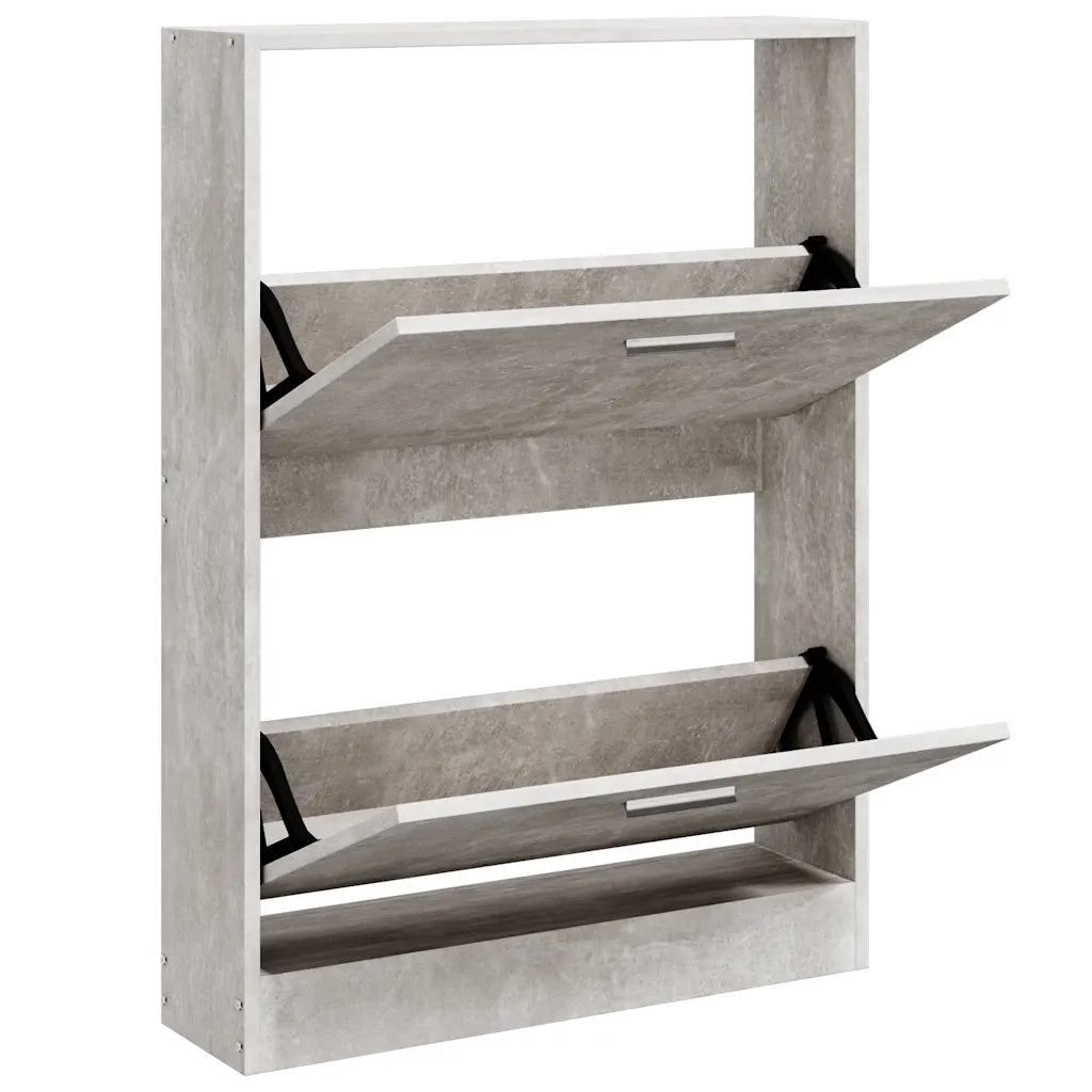 vidaXL Scarpiera Grigio Cemento 59x17x81 cm in Legno Multistrato
