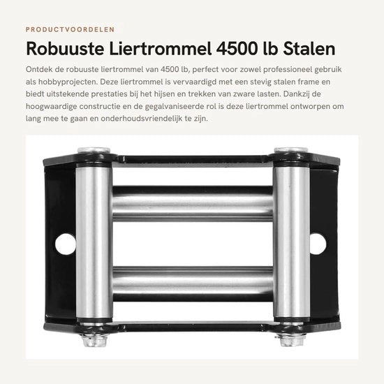 Rullo di accoppiamento 4500 lb - Struttura in acciaio - Resistente alle intemperie - Duraturo - Riduce la frizione - Migliora l'efficienza del rullo - Guida cavo