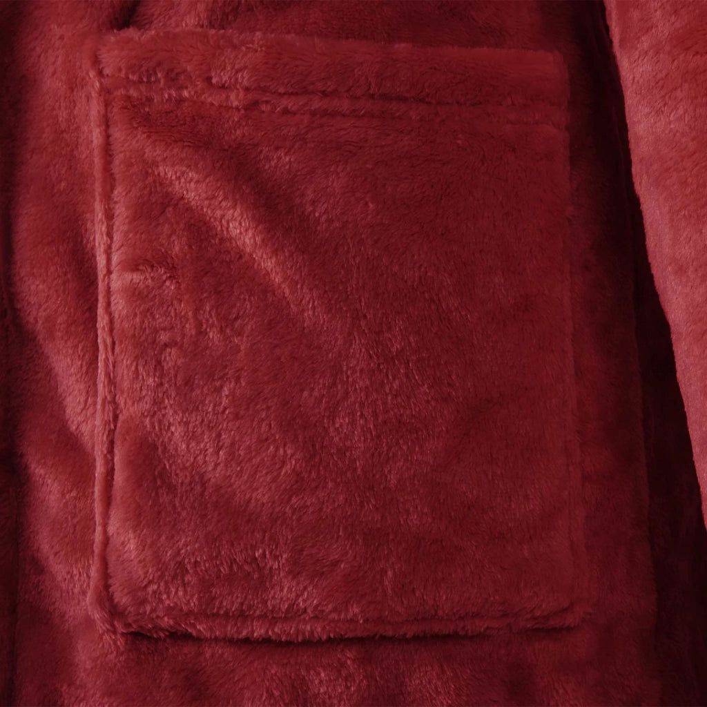 Accappatoio con Cappuccio Rosso Bordeaux xl Flanella CFW6263796