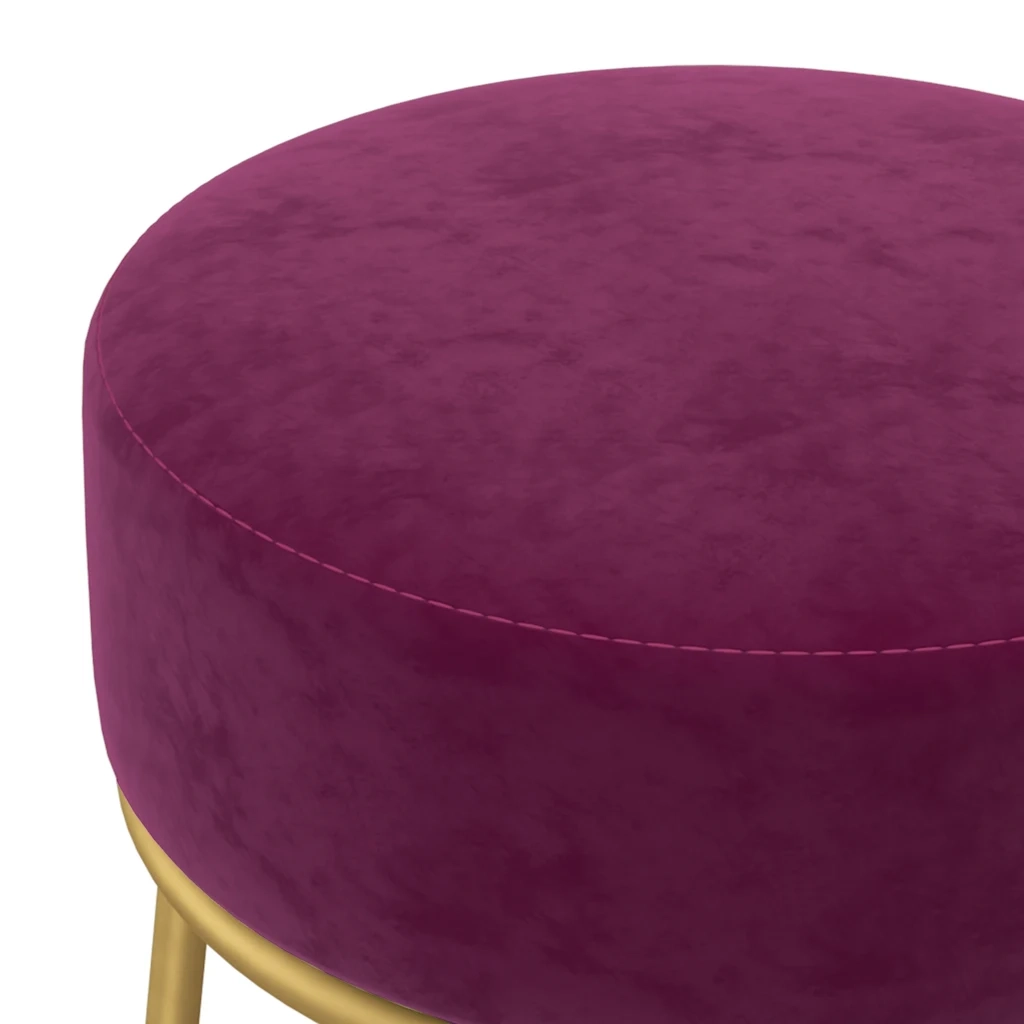 Sgabello Rotondo Viola in Velluto 340258