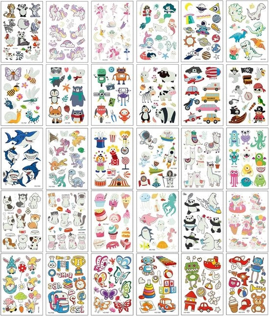 Set di Tattoo Illuminante per Bambini - Sticker di Tatto Tijdelijk e Acqua-Resistente per Feste e Regali