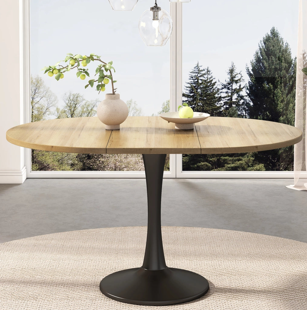 Tavolo da pranzo ovale allungabile 100/140x100x75 cm in MDF colore rovere