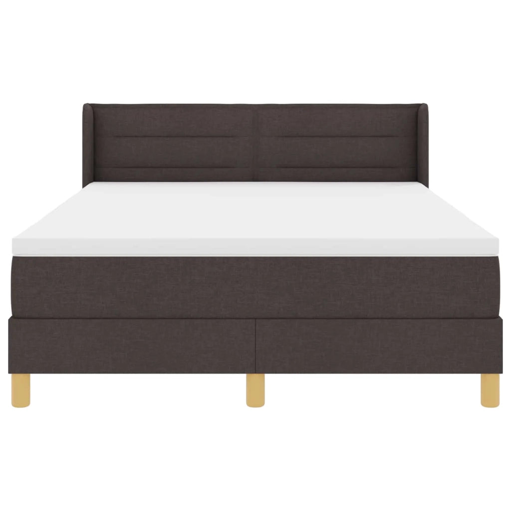 Letto a molle con materasso Marrone Scuro 200 x 140 cm Tessuto 3341233