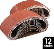 Set di cinture abrasive 75 x 533 MM - Cinture abrasive - Cintura abrasiva - Cinture per macchine abrasive - Cintura abrasiva per macchina - Set di 12 pezzi - P40 - P60 - P80 - P120