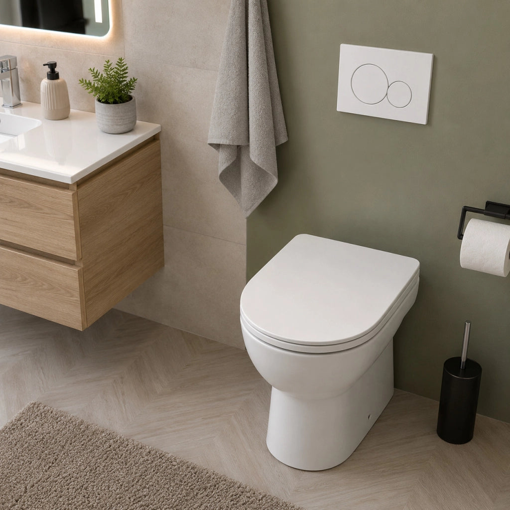 Sedile Copriwater Universale Quadrato MDF Bianco con Cerniere Acciaio 52735