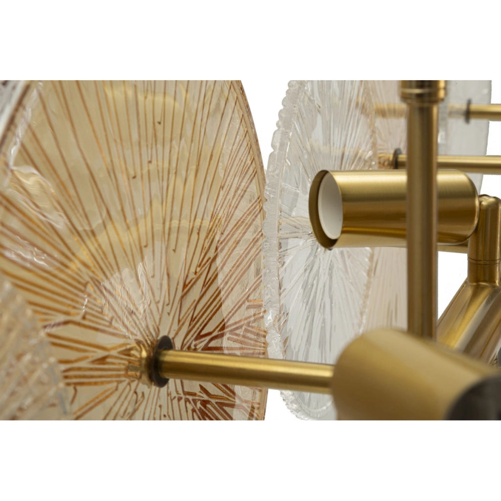 Lampada a Sospensione VKH917, Marrone, Vetro, 100x23x28 cm