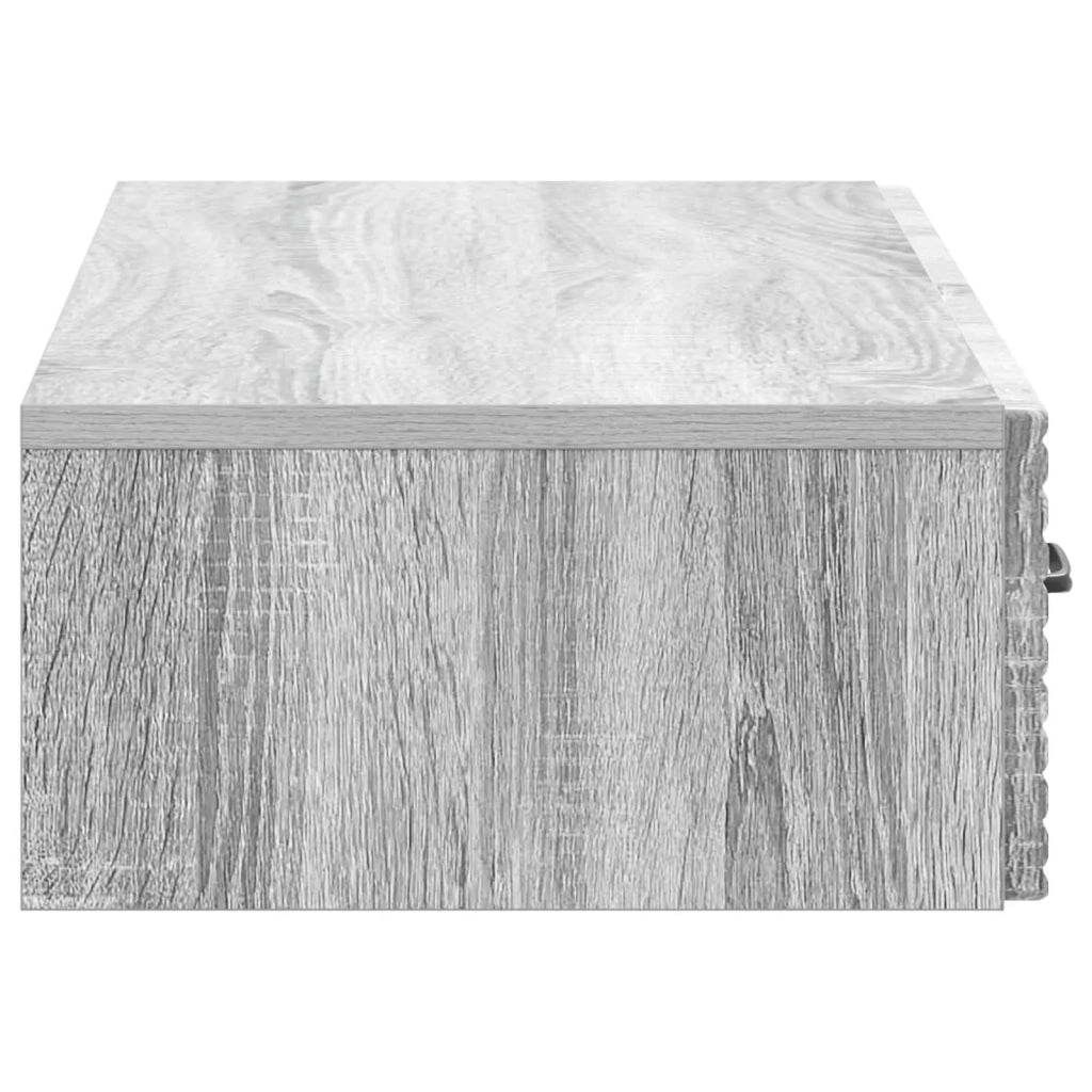 Tavolino da Parete Laterale Grigio Sonoma 87,5 x 34,5 x 17 cm 898671
