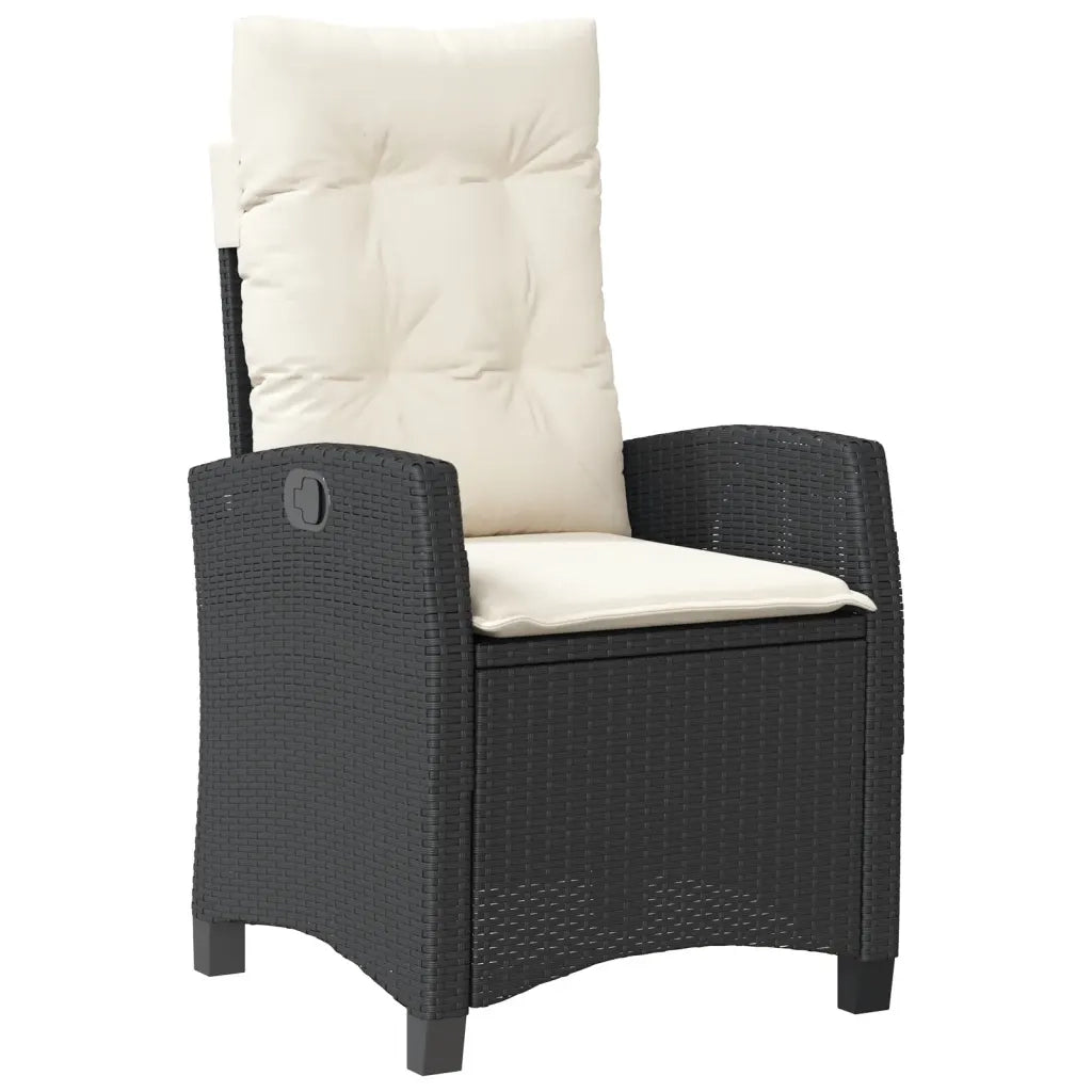 Set da Pranzo da Giardino 9 pz con Cuscini Nero in Polyrattan 3212705