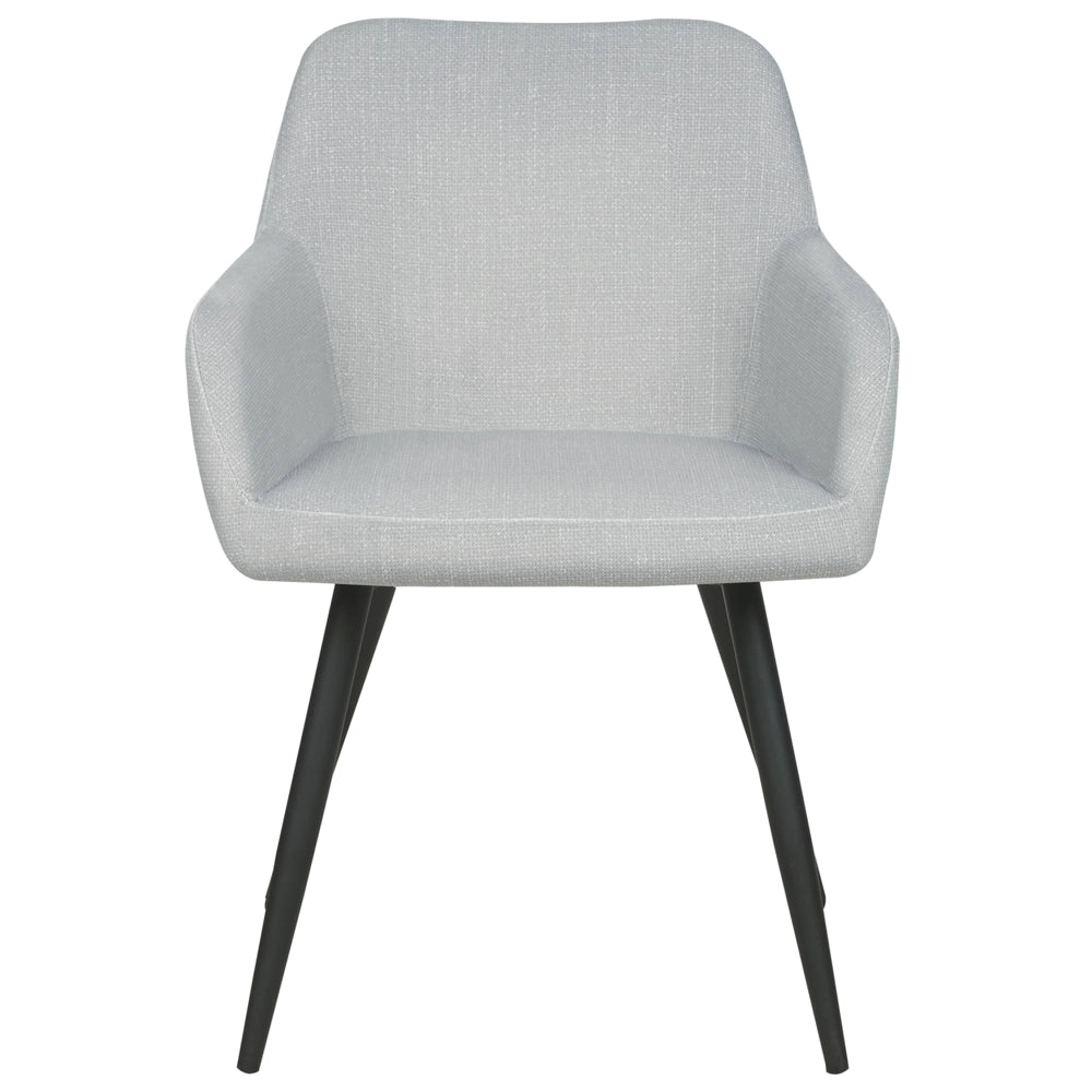 Set di 2 sedie imbottite in velluto grigio chiaro con gambe in metallo soggiorno cucina