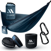 Hangmat per 2 persone - resistente al tempo - 170x300cm - con set di fissaggio - per camping e giardino - massimo 300 kg - protezione contro le onde