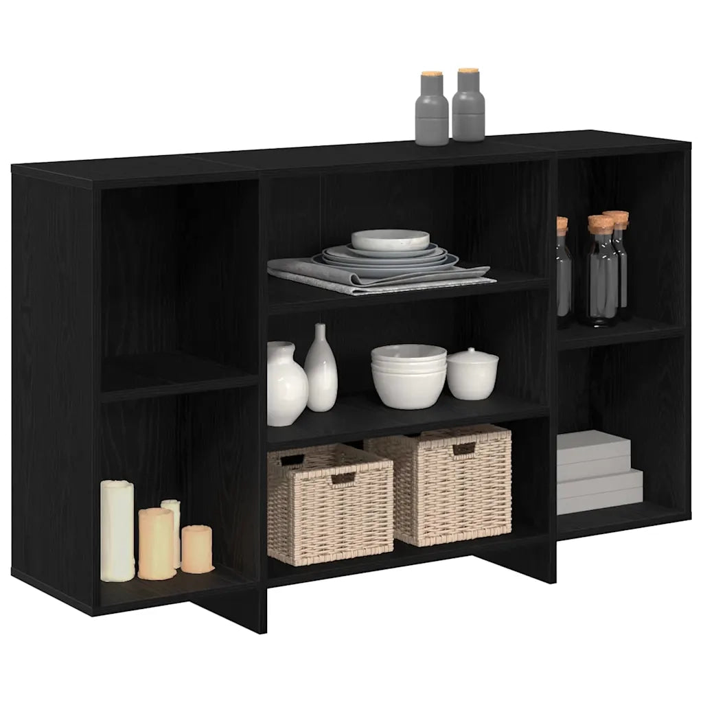 Credenza Rovere Nero 120 x 30 x 75 cm Legno multistrato 875037