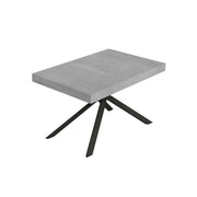 Tavolo allungabile 130/390x90 cm Niket colore cemento gambe antracite