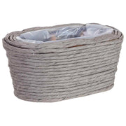 Cesto ovale in vimini grigio 21x13x10h cm