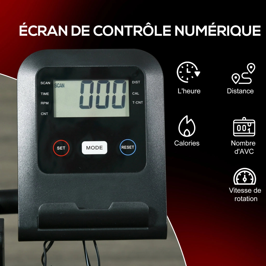 Vogatore per casa pieghevole ¨C zephmum ¨C 6 livelli resistenza LCD PC nero